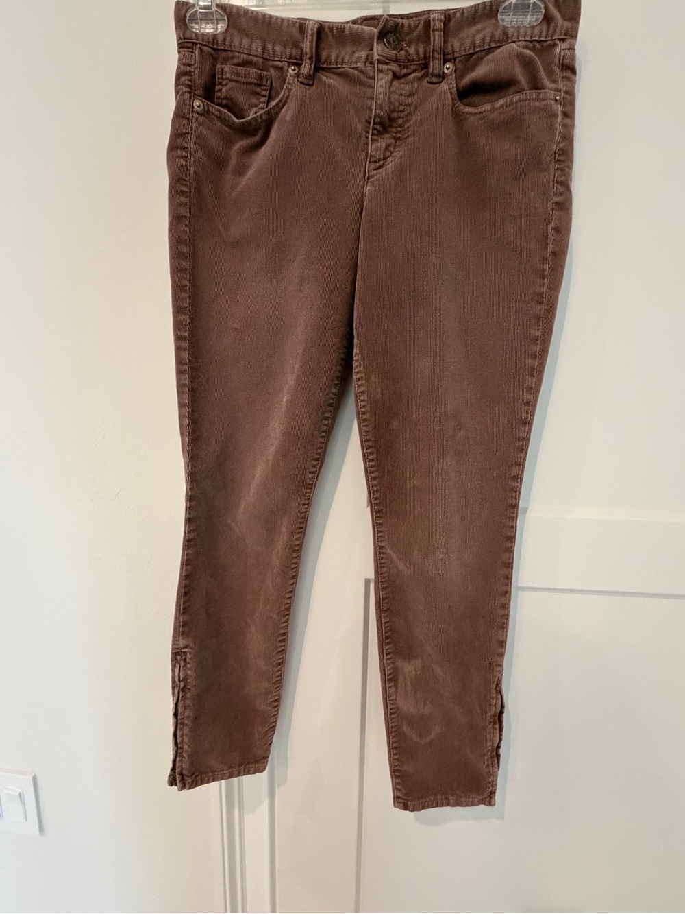 J. Crew Toothpick Chocolate Brown Skinny Ankle corduroy.